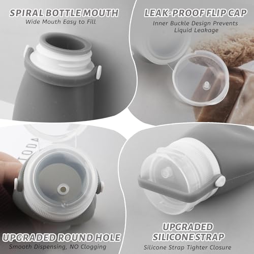 Damsier 8 Pack 3oz Silicone Travel Bottles Leak-Proof TSA Cosmetic Containers