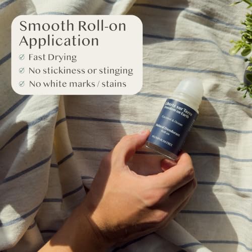 Natural Deodorant Roll-On with Coconut & Ocean - Aluminum Free, 50ml, Vegan & Eco-Friendly