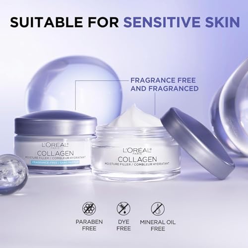 L'Oreal Paris Collagen Moisture Filler Anti-Aging Face Moisturizer, Scented 3.4 Oz