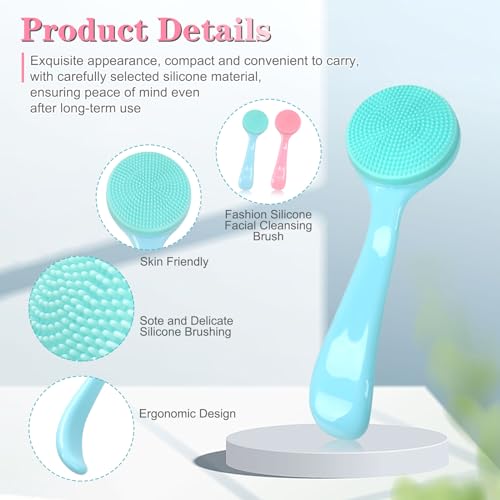 NADUSEP Silicone Facial Cleansing Brush - 2 Pack Soft Bristles