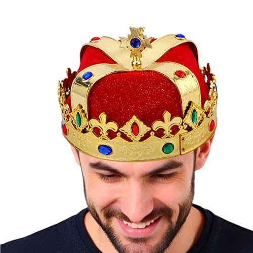 Red Royal Crown Set for Men & Women - Wedding, Prom & Party Accessories