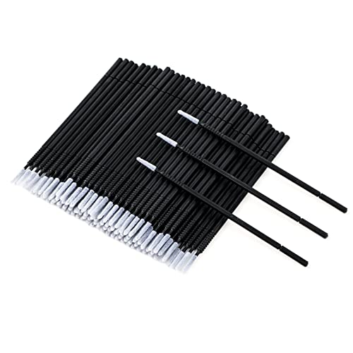 G2PLUS 400PCS Black Micro Cotton Swabs for Eyelash Extensions & Makeup, Disposable Applicators