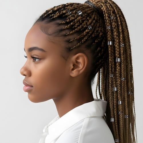 30 Pcs Black Hair Jewelry Clips for Braids & Dreadlocks