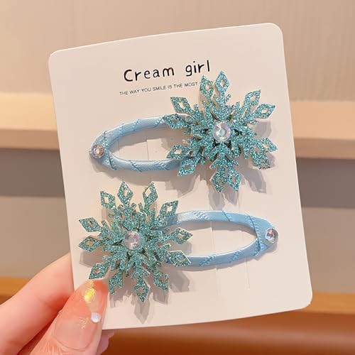 8PCS Snowflake Hair Clips - Festive Christmas Hair Accessories