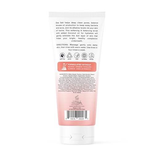 Gentle Sea Salt & Coconut Face Scrub - Exfoliating Cleanser for All Skin Types - 5.1 fl oz