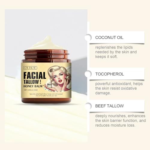 Whipped Beef Tallow and Honey Balm - Grass-Fed Face Moisturizer (2 Pack)