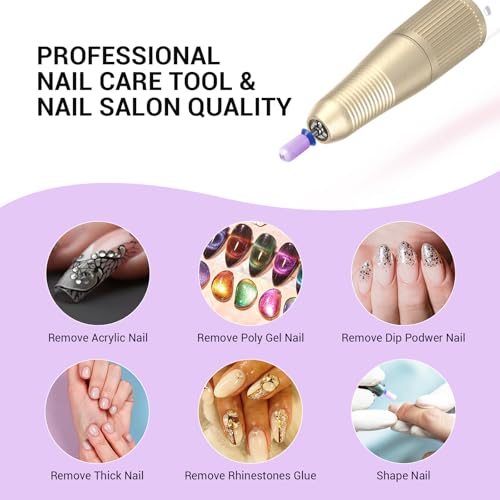 MelodySusie Medium-M Purple Ceramic Nail Drill Bit - Large Round Top, Manicure & Pedicure