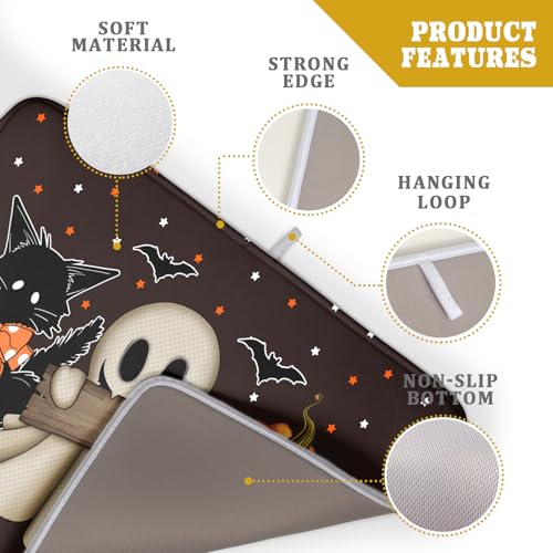 Halloween Dish Drying Mat 18x24 - Spooky Pumpkin & Ghost Design