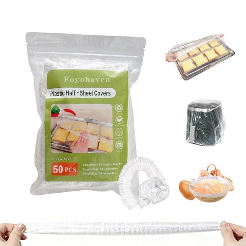 50-Pack Elastic Food Covers for 13x18in Pans & 19in Bowls