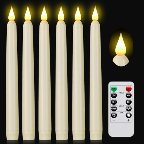 Flameless Taper Candles with Remote Control - 6 Pack LED Candles