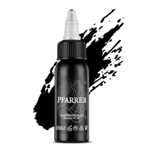 PFARRER Black Tattoo Ink 1oz Vegan-Friendly High-Quality Pigment