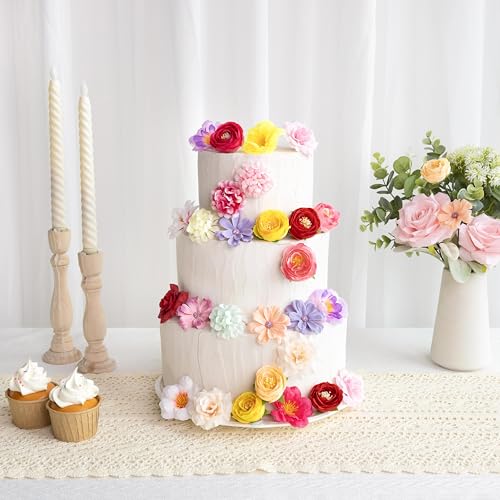 110 Pcs Mini Silk Flower Heads - Assorted Faux Flowers for DIY Crafts