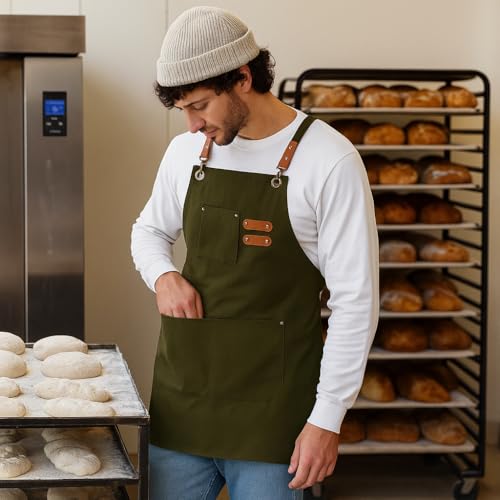 Heavy-Duty Canvas Apron for Men with Pockets & Adjustable Straps