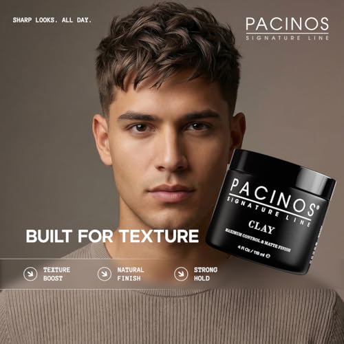 Pacinos Clay Hair Paste - Firm Hold Styling Wax, 4 oz