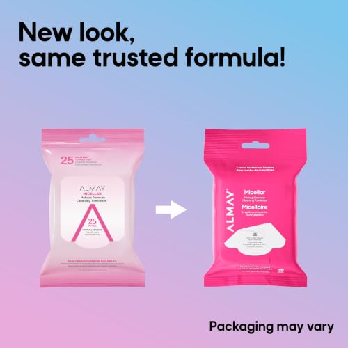 Almay Micellar Makeup Remover Cleansing Towelettes - 25 Count (Pack of 2)