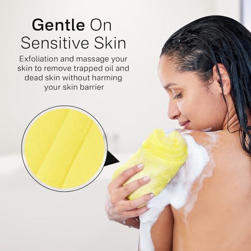 Yiclick Exfoliating Washcloth Towel, Exfoliating Body Scrubber, Back Scrubber for Shower Bath Washer, Japanese Exfoliating Wash Cloth, Korean Body Scrubber Exfoliator, Body Scrub Loofah Luffa Colors
