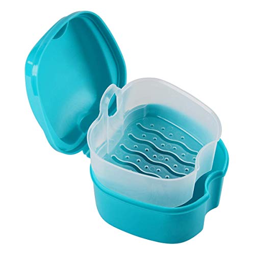 Portable Denture Case with Strainer - Travel-Friendly Storage Box