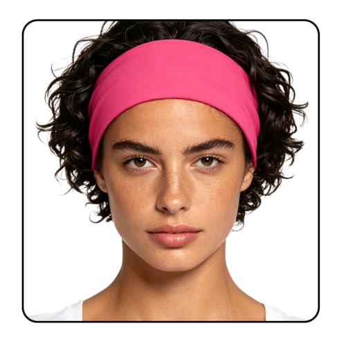 Neon Hot Pink 80s 90s Headband - Retro Hair Accessory for Parties