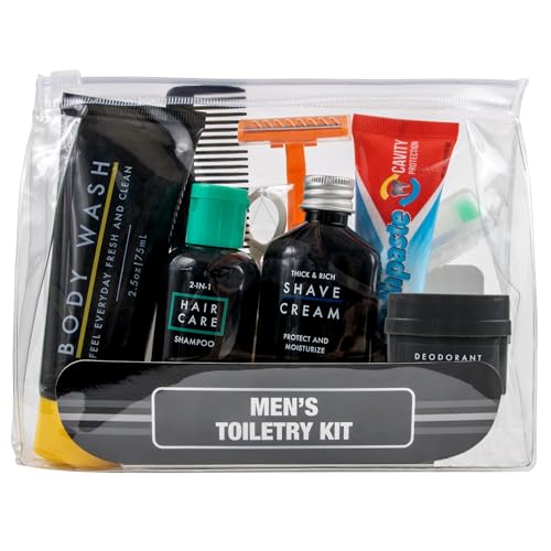 Trail Maker Men’s Travel Toiletry Kit, 13-Piece TSA Compliant Grooming Set