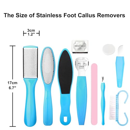 Stainless Steel Callus Remover and Nail Clippers Set - 14 PCS
