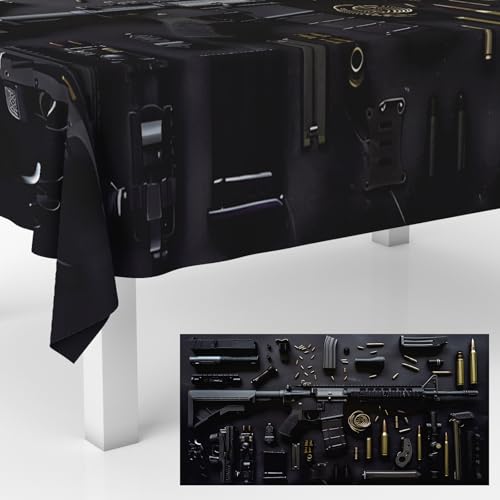 Army Pistol Shooting Theme Tablecloth - 53 x 108 Inches