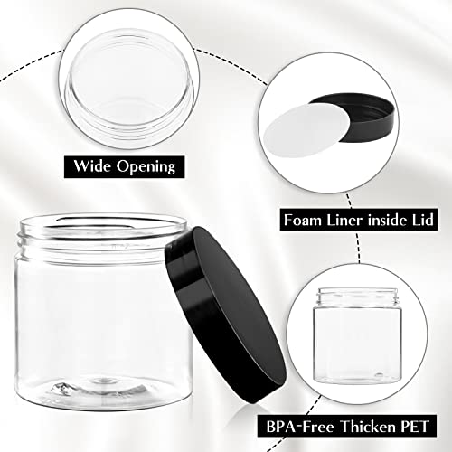 TUZAZO 4 Oz Plastic Container Jars with Lids BPA Free, Empty Round Clear Cosmetic Containers Plastic Slime Jars for Lotion, Cream, Ointments, Body Butter, Makeup, Travel Storage (12 Pack)