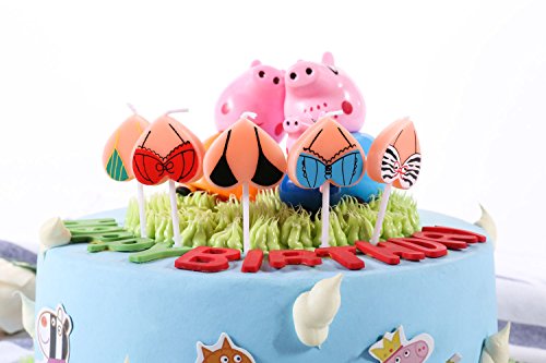 Funny Bikini Birthday Candle Topper - 10-Pack for Cake Decor