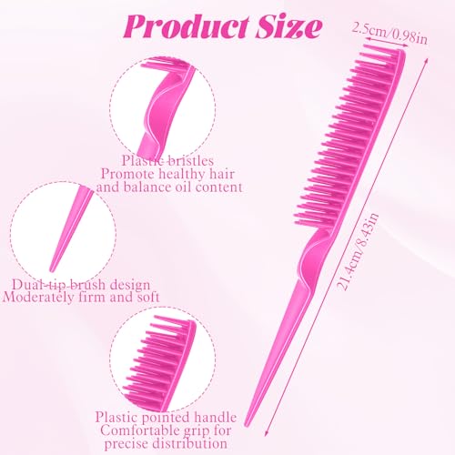 3 Row Hair Comb Set for Natural Detangling & Styling - 4PCS