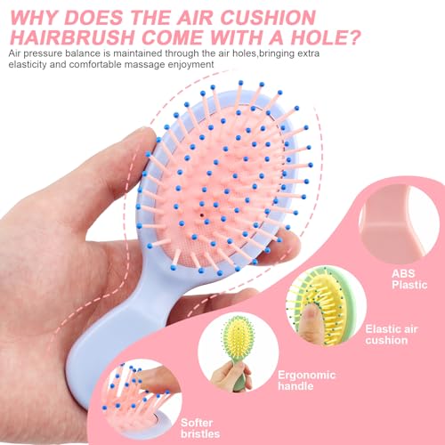 HOFASON Mini Wet Hair Brush Set - 3 Portable Detangling Brushes