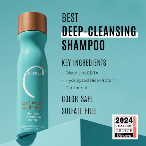 Malibu C Hard Water Wellness Shampoo - 9 oz Hydrating Sulfate-Free Hair Care