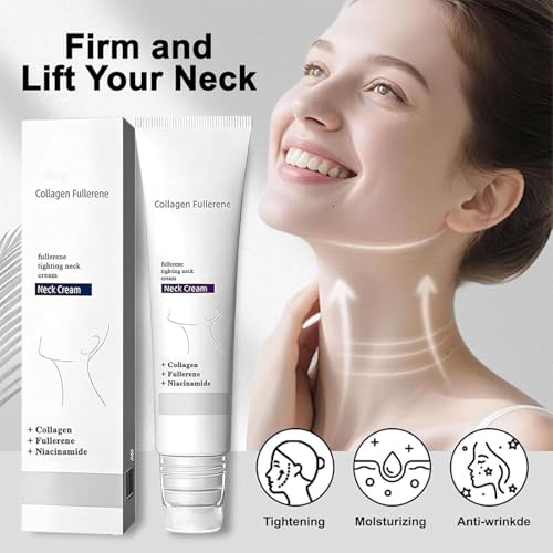 Tasunte Collagen Fullerene Firming Neck Cream with 5-Ball Massage Roller