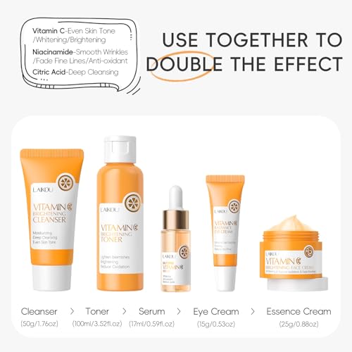 Charm Kiss Vitamin C Skincare Set - Brightening & Anti-Aging Face Care Kit
