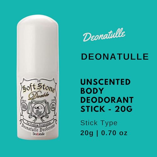 Deonatulle Unscented Body Deodorant Stick - 20g for All-Day Odor Protection