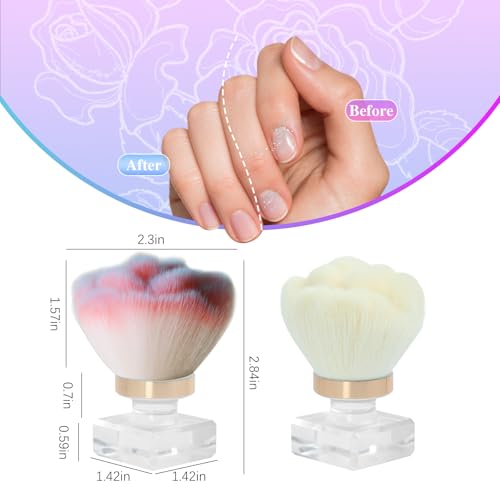 Professional Nail Dust Brush - Rose-Shaped Acrylic Cleaner