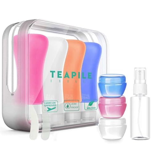 Multi-Color 4 Pack Travel Bottles 3oz Leakproof Toiletry Containers for Shampoo & Conditioner
