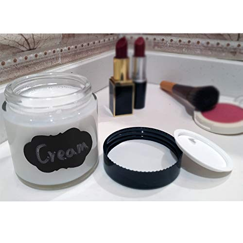 12 Pack 4 oz Clear Glass Travel Jars with Lids & Labels