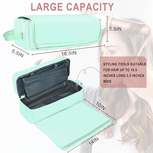FAMOPLAY Hair Tools Travel Bag with Heat Resistant Mat, Large Organizer