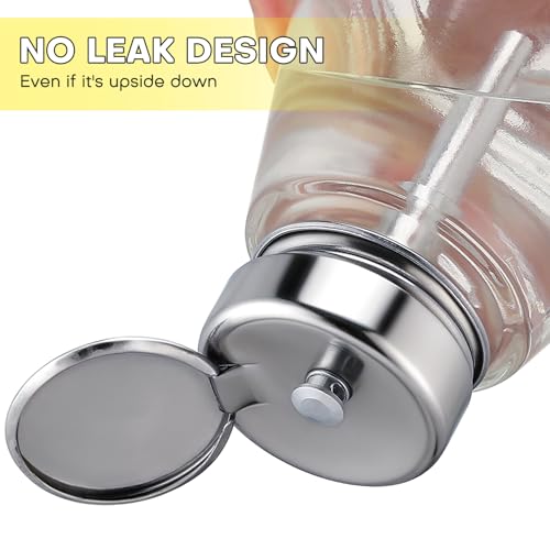 Noverlife 2-Pack 6Oz Glass Acetone Pump Dispenser for Nail Polish Remover