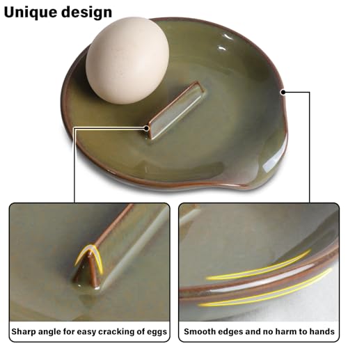 Ceramic Egg Cracker Spoon Holder - Heat Resistant Kitchen Utensil Rest