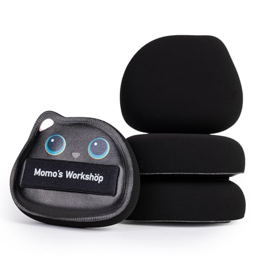 Momo's Workshop Black Cat Makeup Sponge Set - 2 Pcs with Storage Case