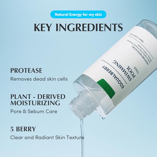 EQQUALBERRY 5.24 Fl Oz Korean Exfoliating Toner for Sensitive Skin with Hyaluronic Acid