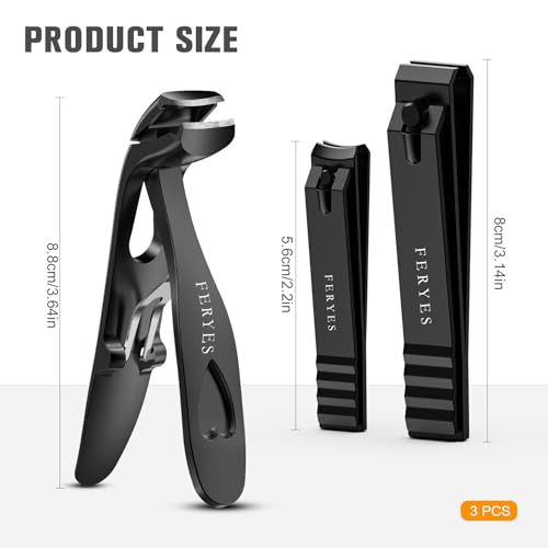 FERYES 3PCS Nail Clippers Set – Ergonomic Tools for Easy Nail Care