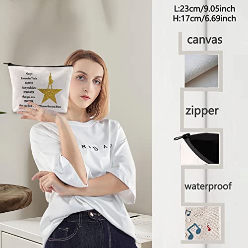 LEVLO Musical Cosmetic Bag - You Are Braver Stronger Smarter Broad Bag