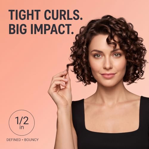 MELYDO Rose Gold 1/2 Inch Curling Iron for Short Hair, Dual Voltage Travel Wand