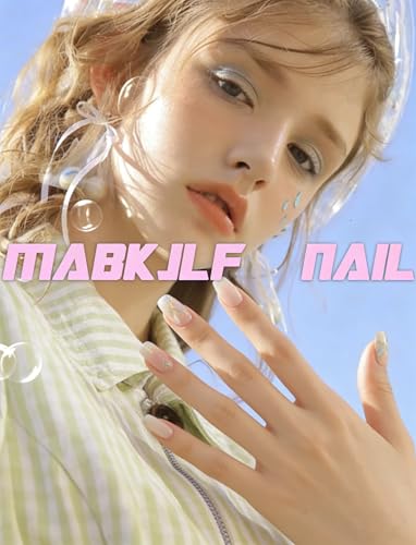 MABKJLF Style11 Medium Almond Press-On Nails with Red French Tip & Leopard Print - 24Pcs
