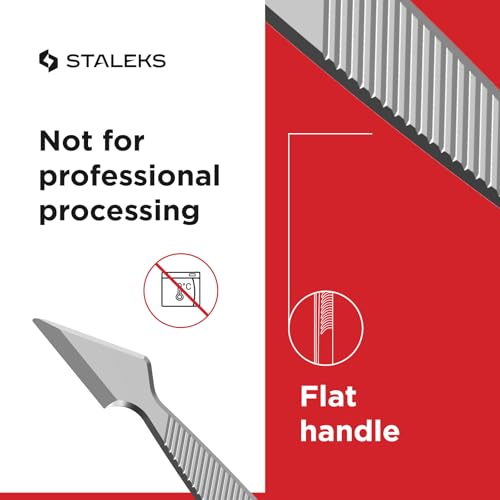 Staleks Classic Silver Pusher Set – Flat Handle with Round Pusher & Hatchet Cleaner, Stainless Steel Nail Tool