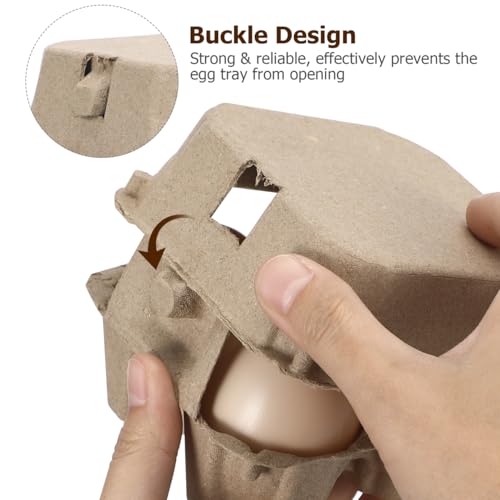 4-Pack Mini Kraft Paper Egg Cartons - Stackable Storage for Eggs