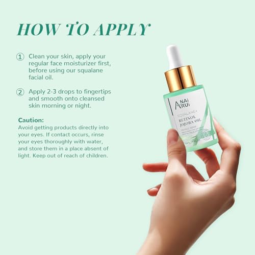 Squalane Retinol Jojoba Facial Oil 1.05 fl oz – Lightweight Anti-Aging Moisturizer