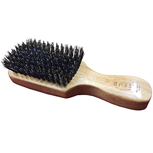Bass Classic Men's Club Hair Brush, 100% Wild Boar Bristle & Bamboo Handle