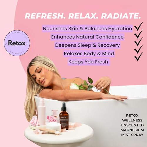 Retox Wellness Magnesium Oil Spray 4 oz - Unscented Sleep & Muscle Mist